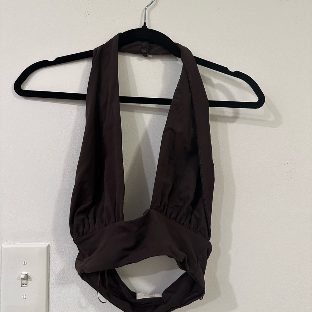 Dark Brown Halter Top